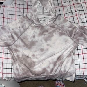 Cozy sweat shirt crop top light purple gray color